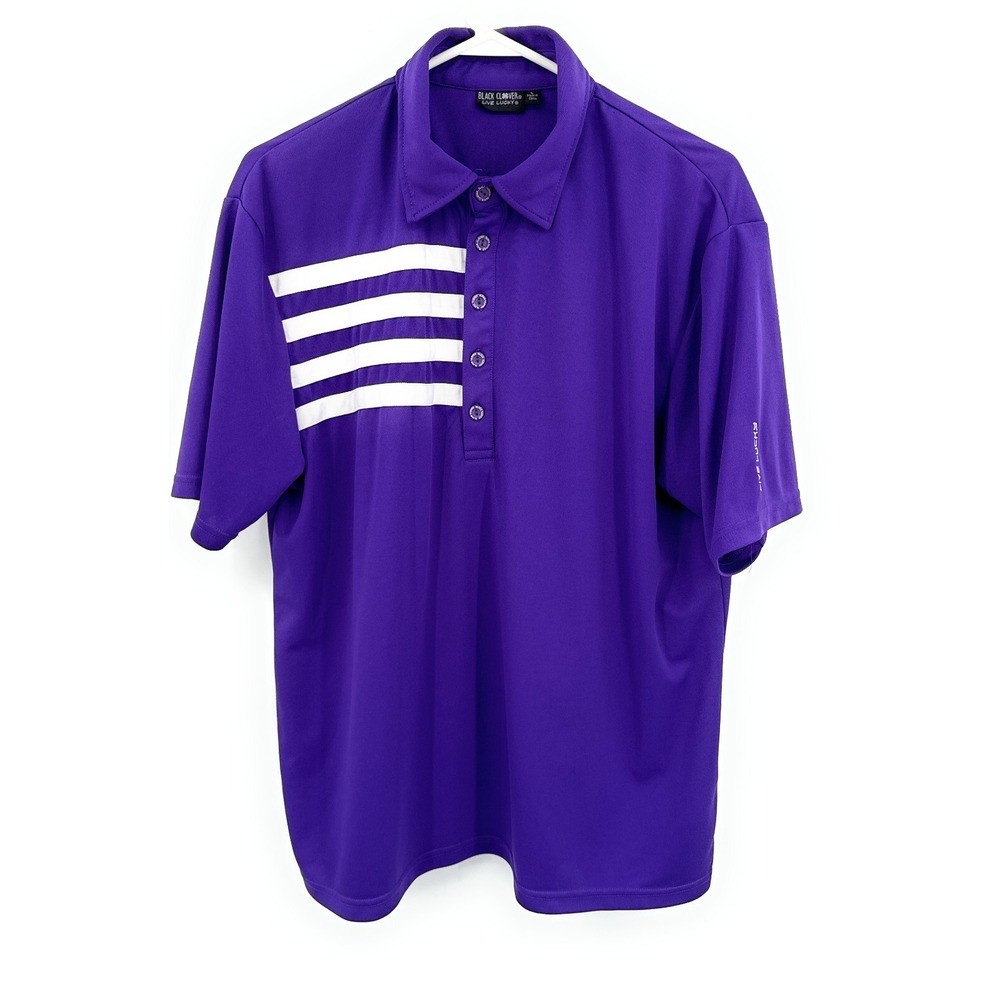 Black Clover Golf Live Lucky Polo Shirt Mens Large Purple - Picture 1 of 5
